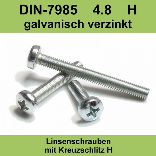 Din 7985 8 verzinkt - m3, 4.8